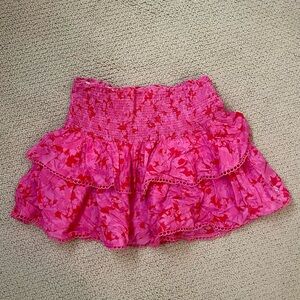 The Impeccable Pig pink & red ruffle skirt